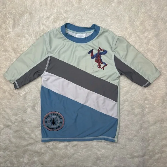 Disney Spider-Man Swimsuit 2 Pc Blue & White Size 6 - Picture 2 of 16